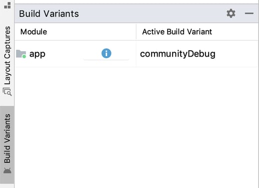Active Build VariantがcommunityDebug