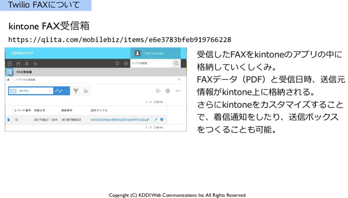 kintone fax
